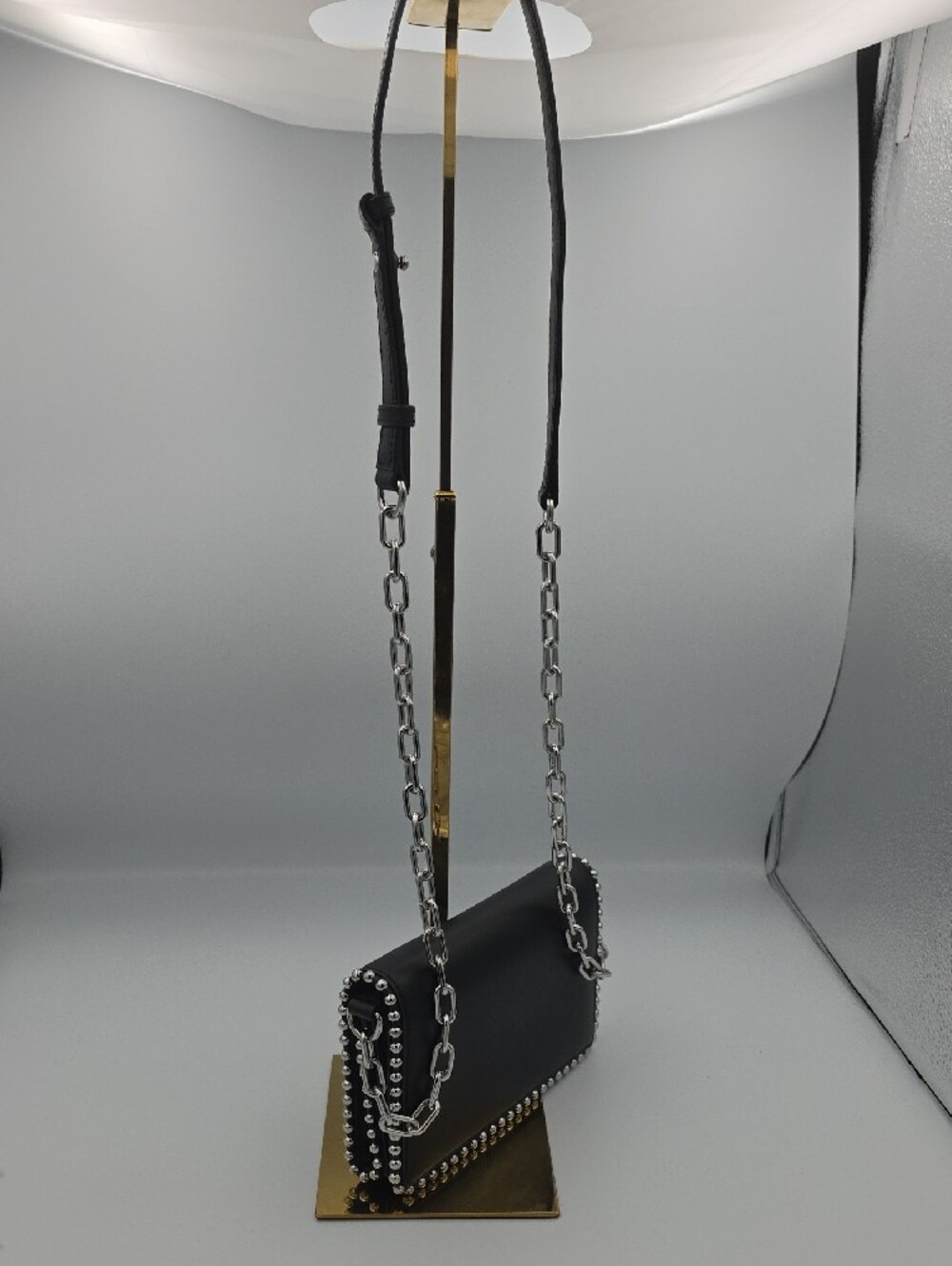 Alexander Wang Attica Biker Silver Chain Flap Stud Small Crossbody Bag (EUC)🖤🩶 - Picture 5 of 16